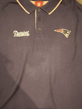 New England Patriots Polo Shirt XL NFL Blue Logo Mens